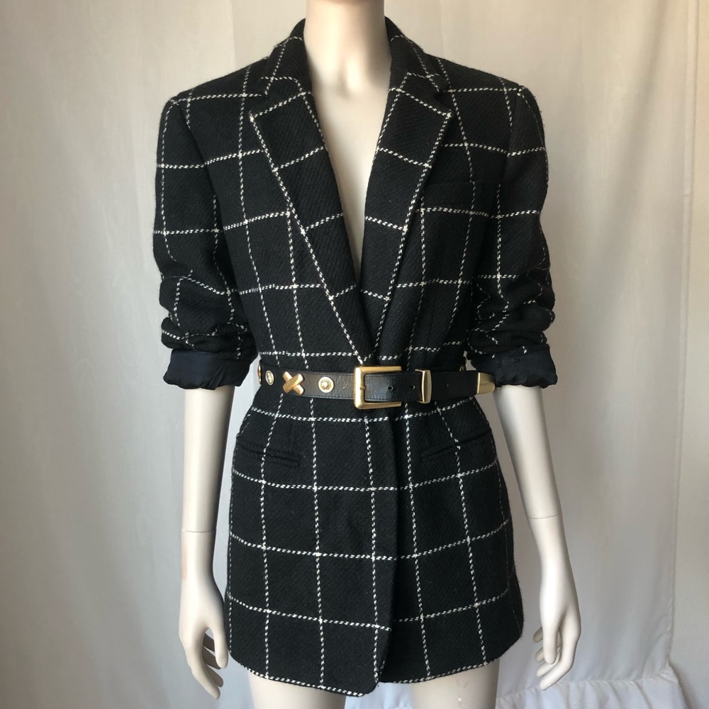 Vintage Ralph Lauren 100% wool plaid blazer